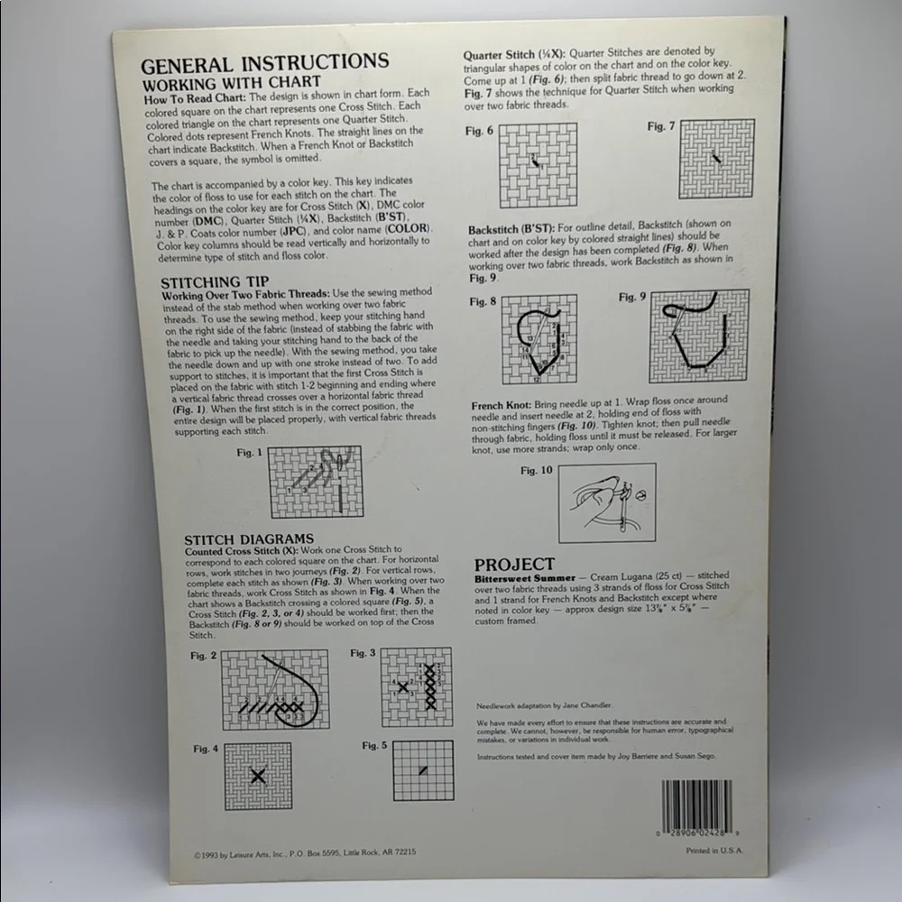 Leisure Arts Bittersweet Summer Counted Cross Stitch Leaflet #2428